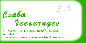 csaba vecsernyes business card